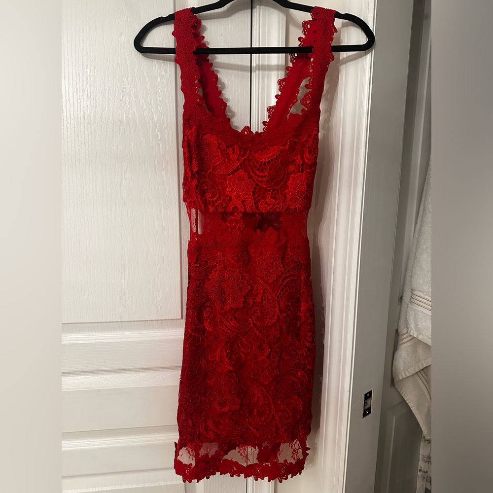 Red cocktail dress